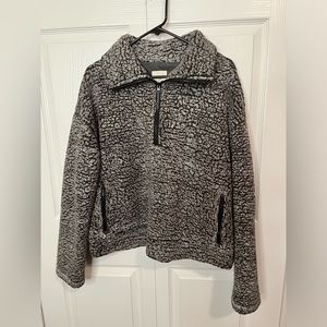 Thread + Supply Wubby Fleece Pullover Jacket Charcoal‎ Gray Womens Large